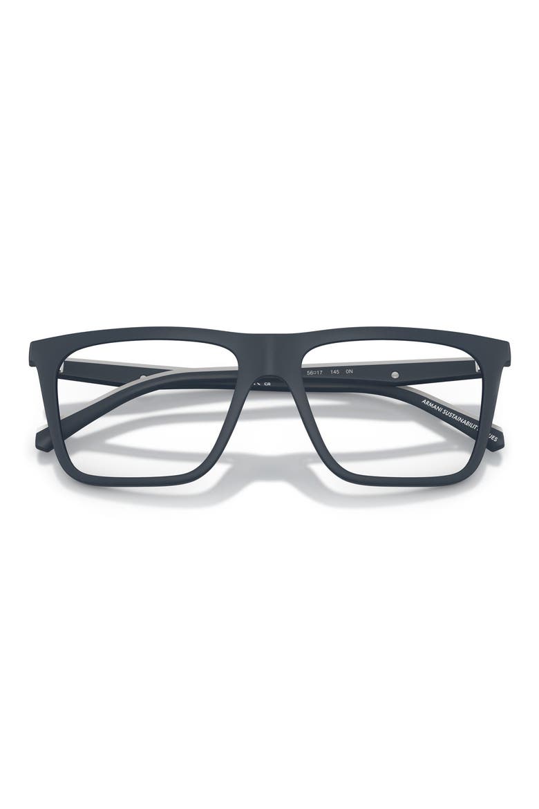 56mm Square Optical Glasses, Alternate, color, MATTE BLUE / CLEAR