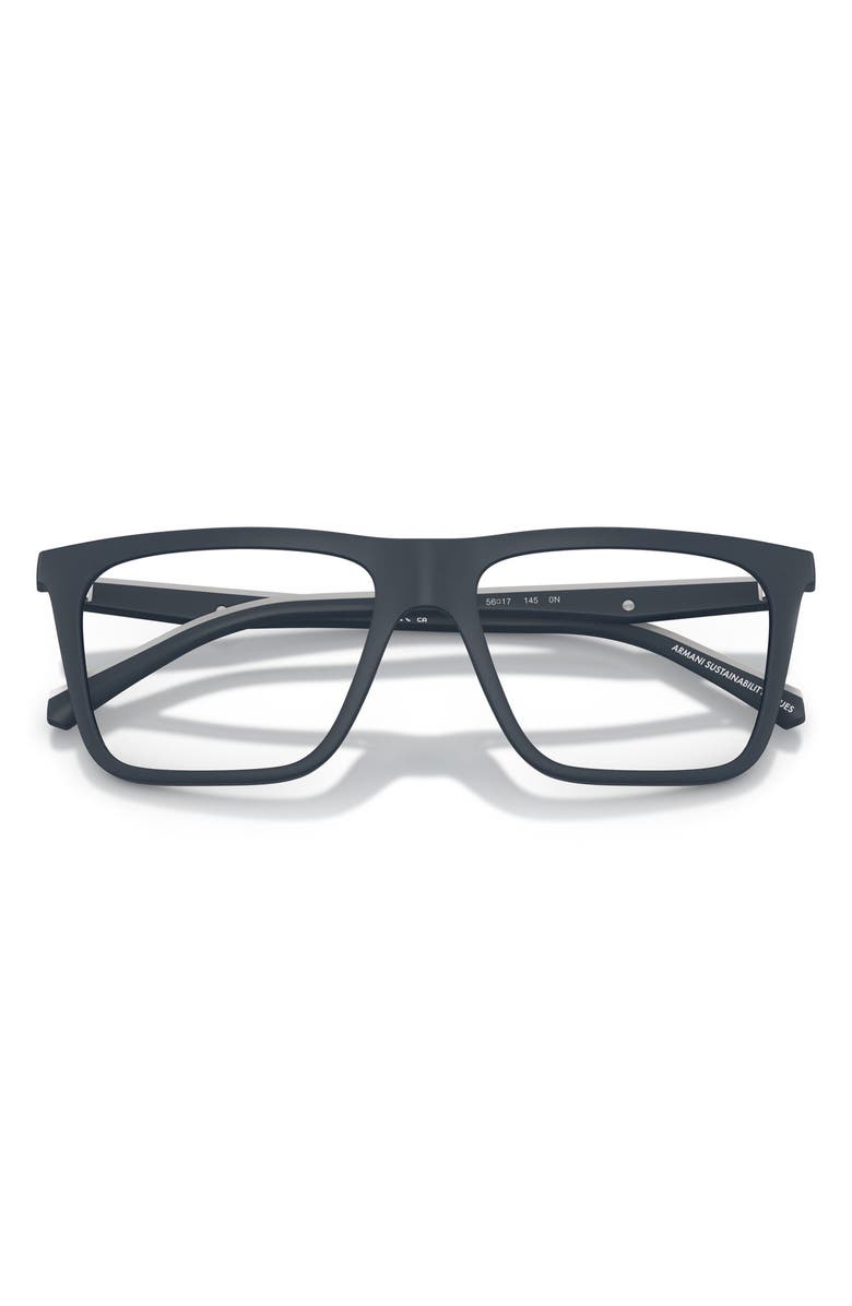 Emporio Armani 54mm Square Optical Glasses, Alternate, color, Matte Blue / Clear