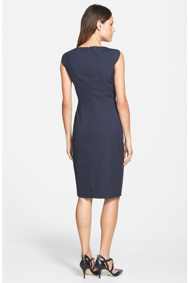 'Julie' Wool Suiting Sheath Dress, Alternate, color, NAVY- BLACK GLEN PLAID
