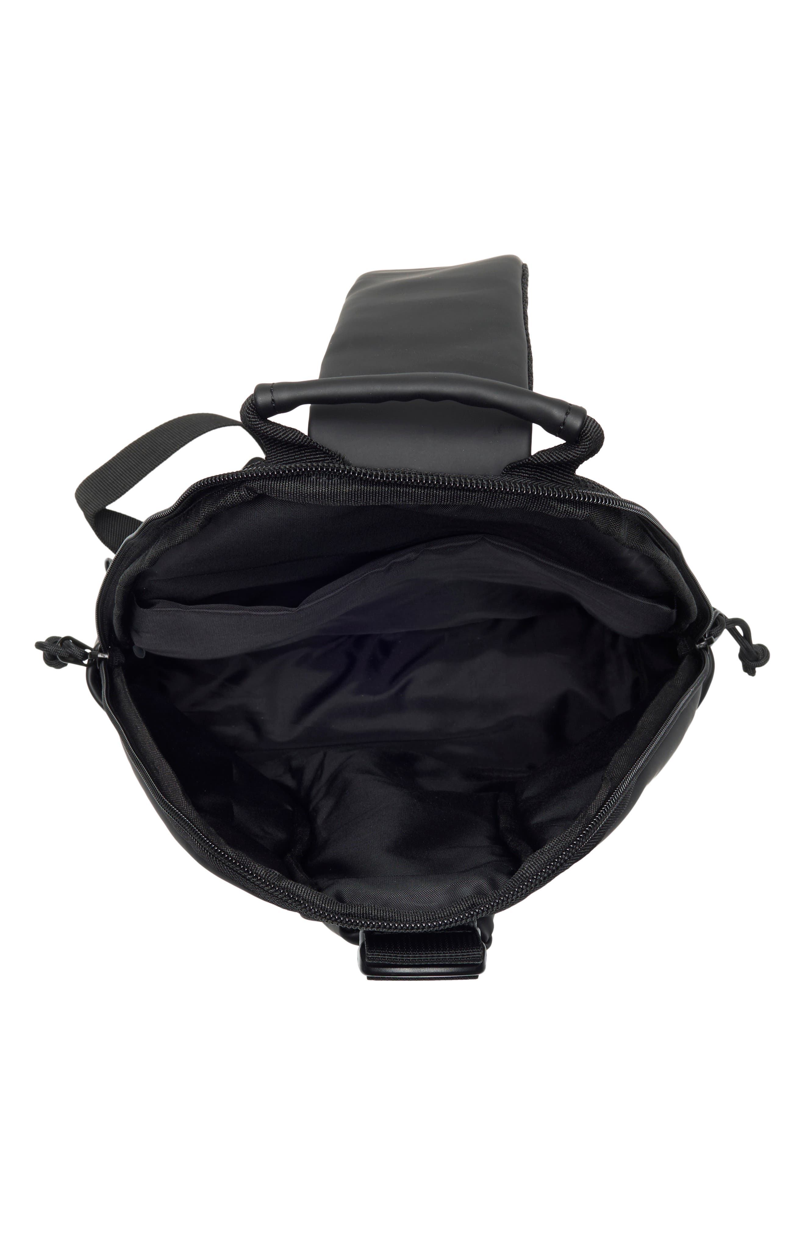 Rubberized Sling Bag, Alternate, color, BLACK