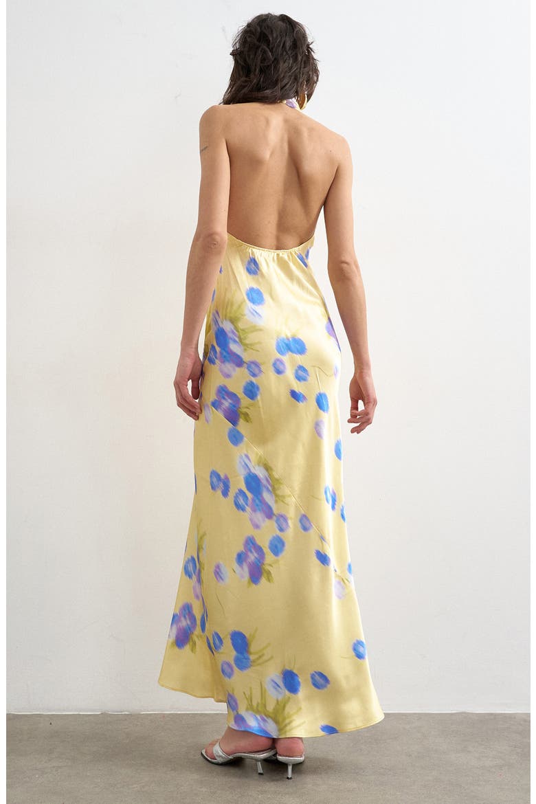 Floral Halter Maxi Dress, Alternate, color, YELLOW