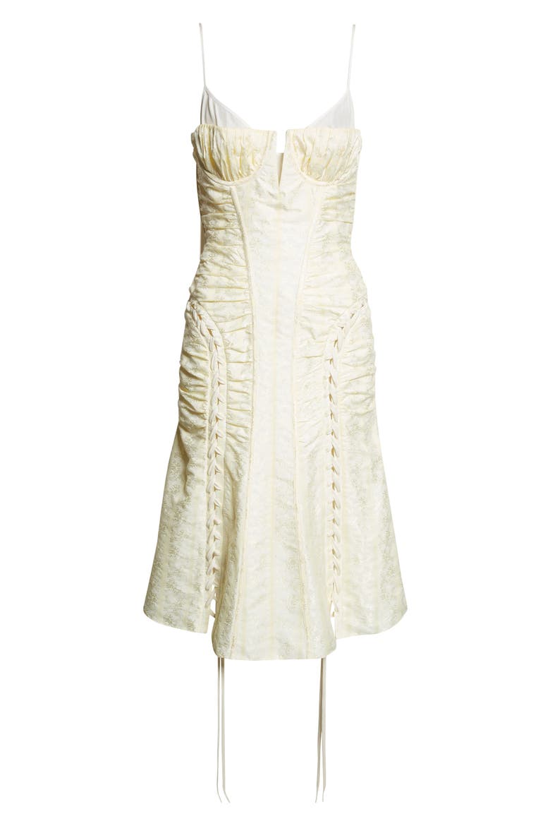 Floral Jacquard Corset Dress, Alternate, color, CREAM