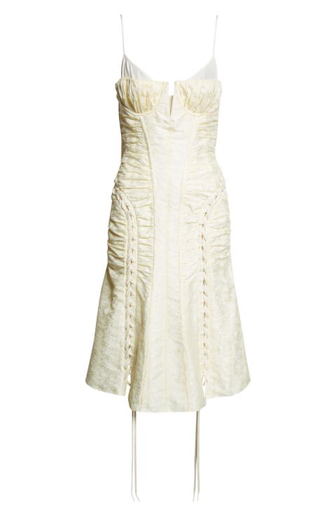 Floral Jacquard Corset Dress