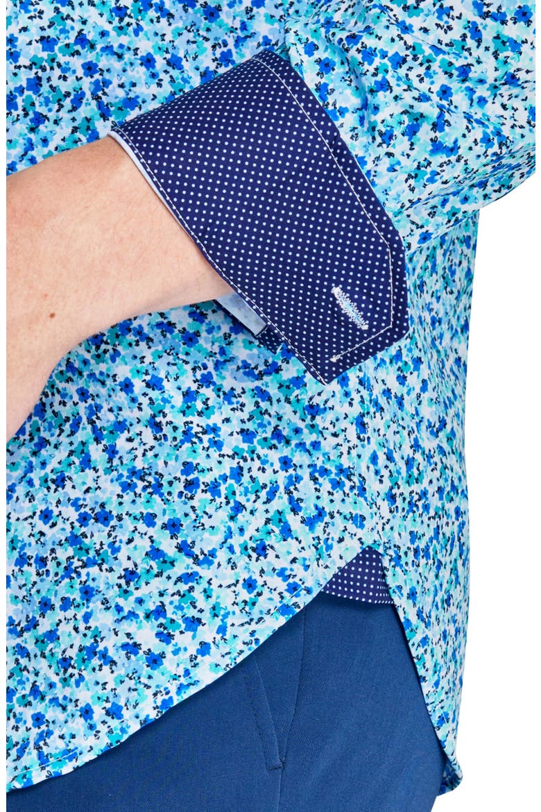 Slim Fit Watercolor Floral Performance Dress Shirt, Alternate, color, BLUE FLORAL COMBO