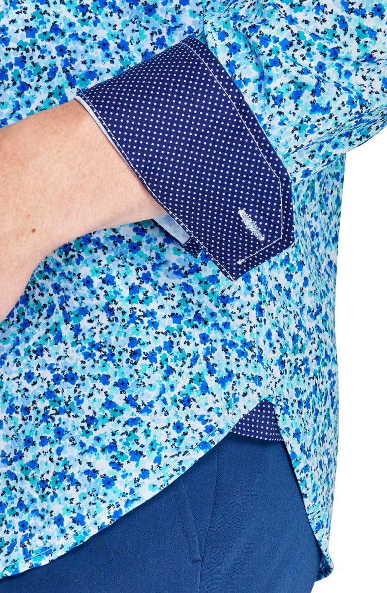 W.R.K Slim Fit Watercolor Floral Performance Dress Shirt, Alternate, color, Blue Floral Combo