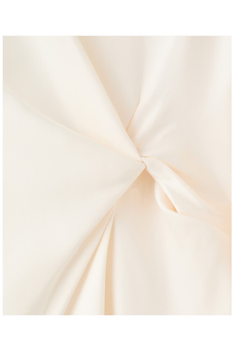 Twist Flutter Sleeve Satin Dress, Alternate, color, ECRU