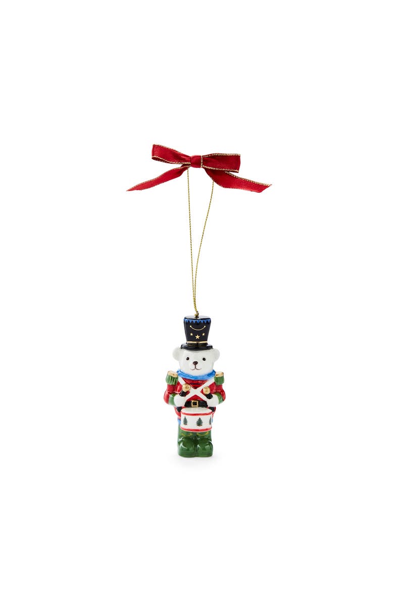 Christmas Tree Teddy Bear Nutcracker Ornament, Main, color, Multi