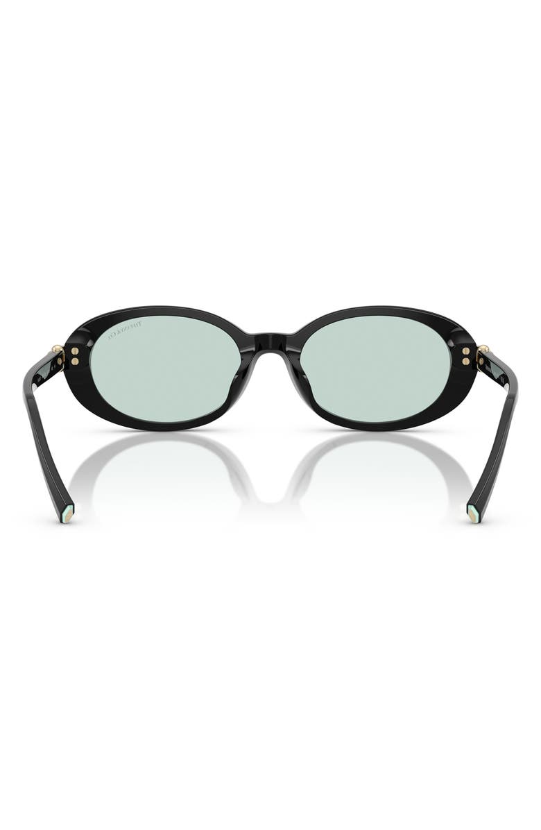 Tiffany & Co. 54mm Oval Sunglasses, Alternate, color, Black / Light Azure