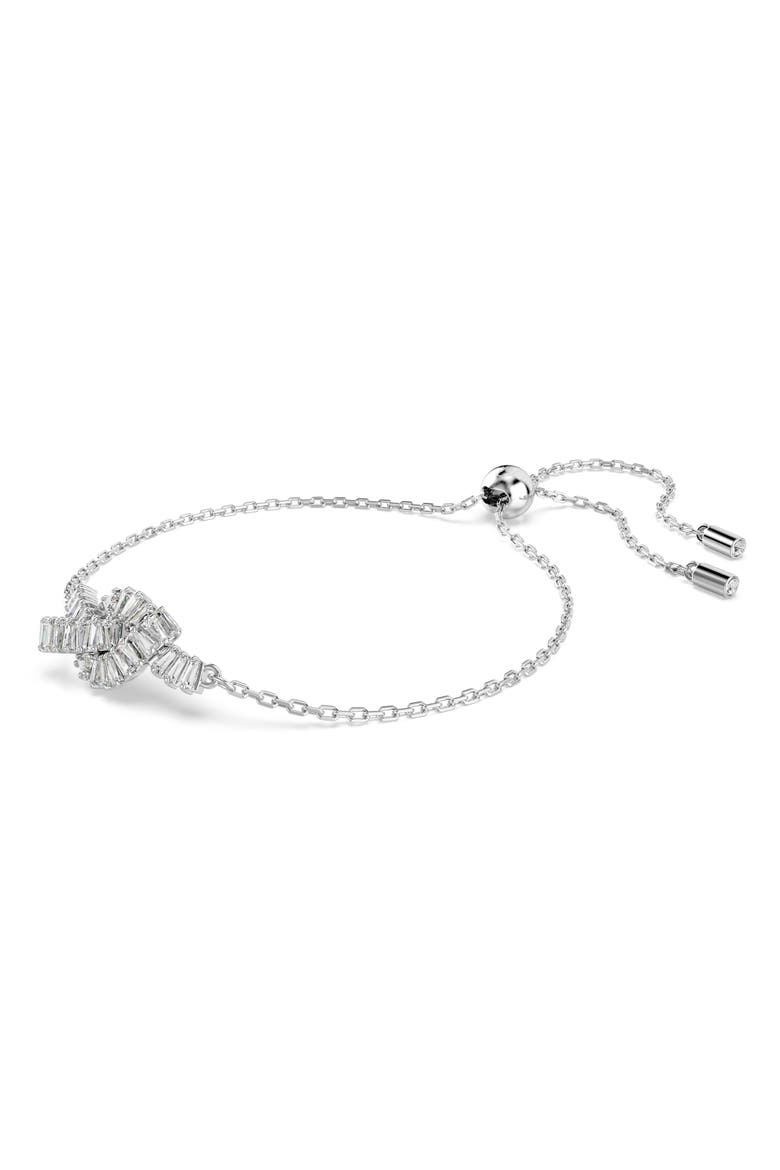 Matrix Knot Slider Bracelet, Alternate, color, WHITE/ SILVER
