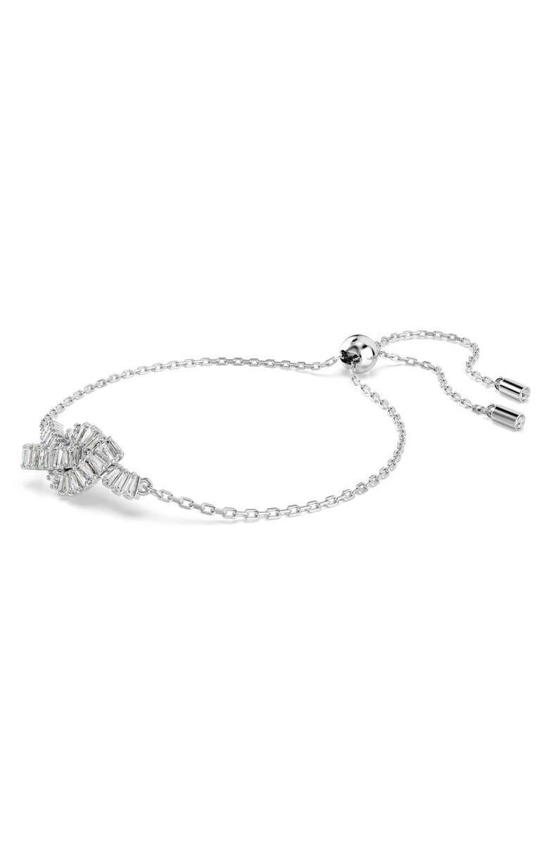 Swarovski Matrix Knot Slider Bracelet, Alternate, color, White/ Silver