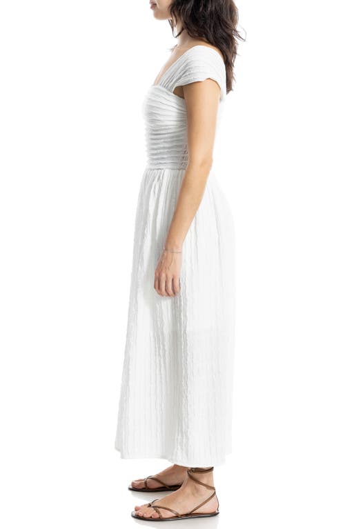 Max Studio Textured Knit Maxi Dress In White
