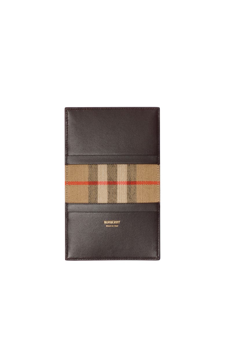 Burberry Bloomsbury Folding Card Case, Alternate, color, Peat Brown/Sand Beige