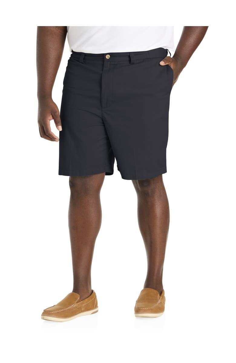 Harbor Bay by DXL Big & Tall Waist-Relaxer Cotton Shorts, Main, color, Black