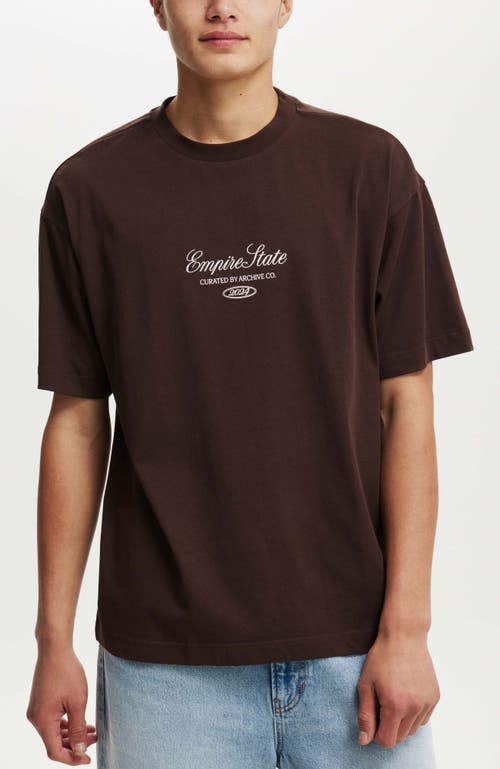 Cotton On Men's Box Fit Premium Music T-shirt In Dark Oakempire State