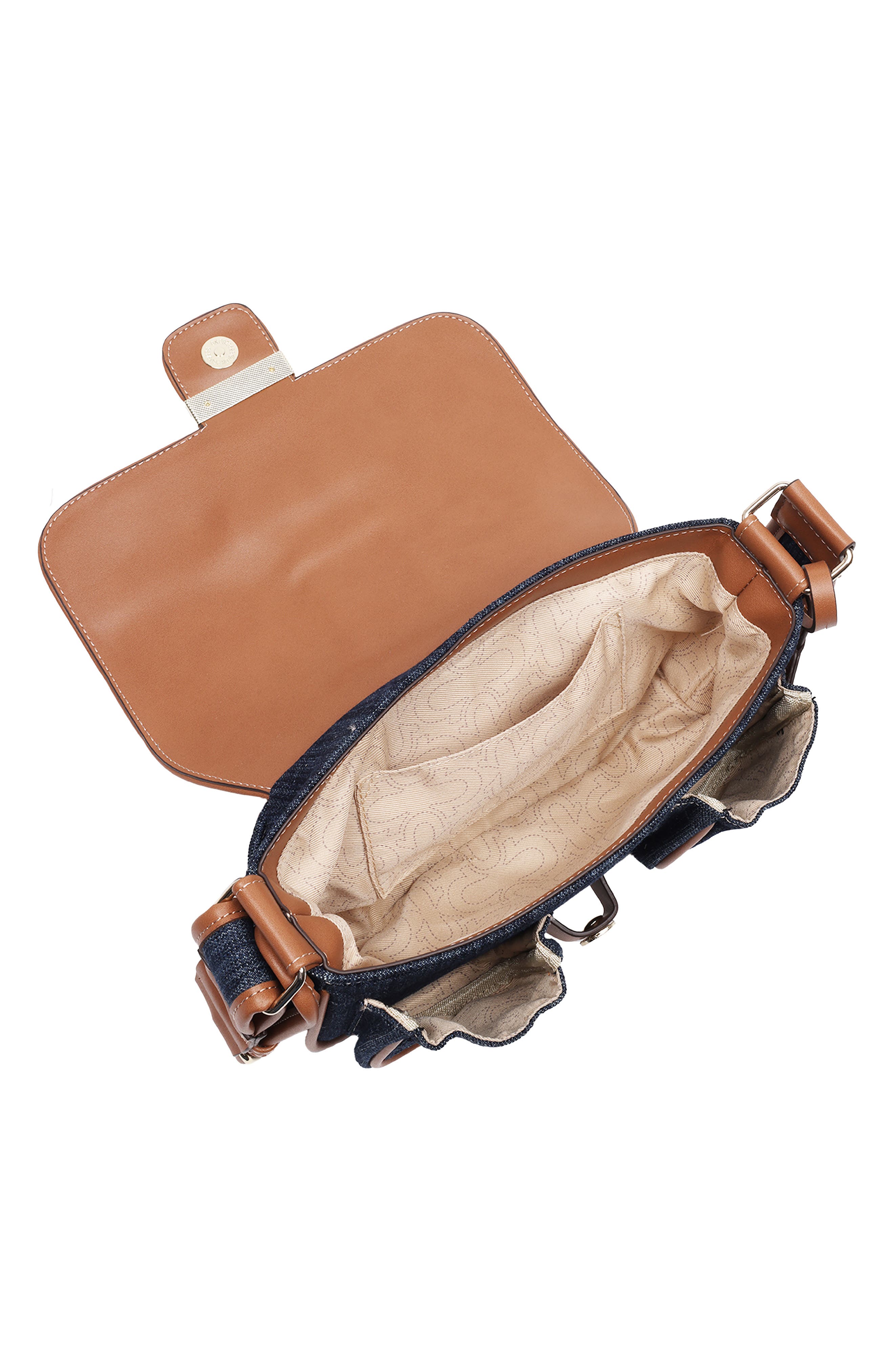 True Religion Double Pocket Denim Satchel, Alternate, color, 