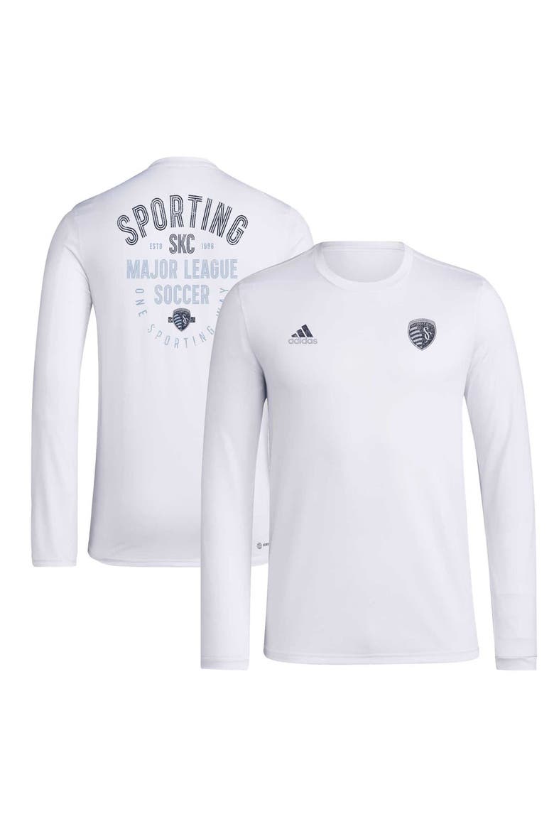 Men's adidas White Sporting Kansas City Local Stoic Long Sleeve T-Shirt, Alternate, color, White