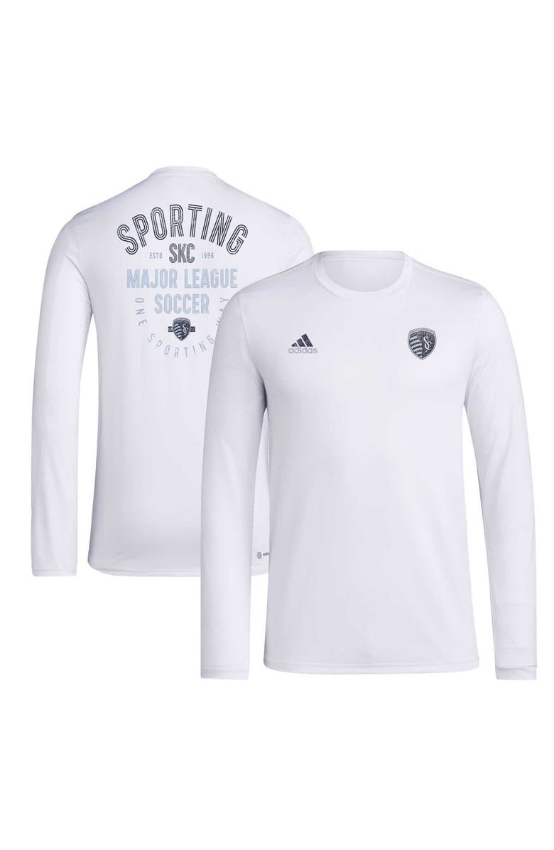 adidas Men's adidas White Sporting Kansas City Local Stoic Long Sleeve T-Shirt, Alternate, color, White