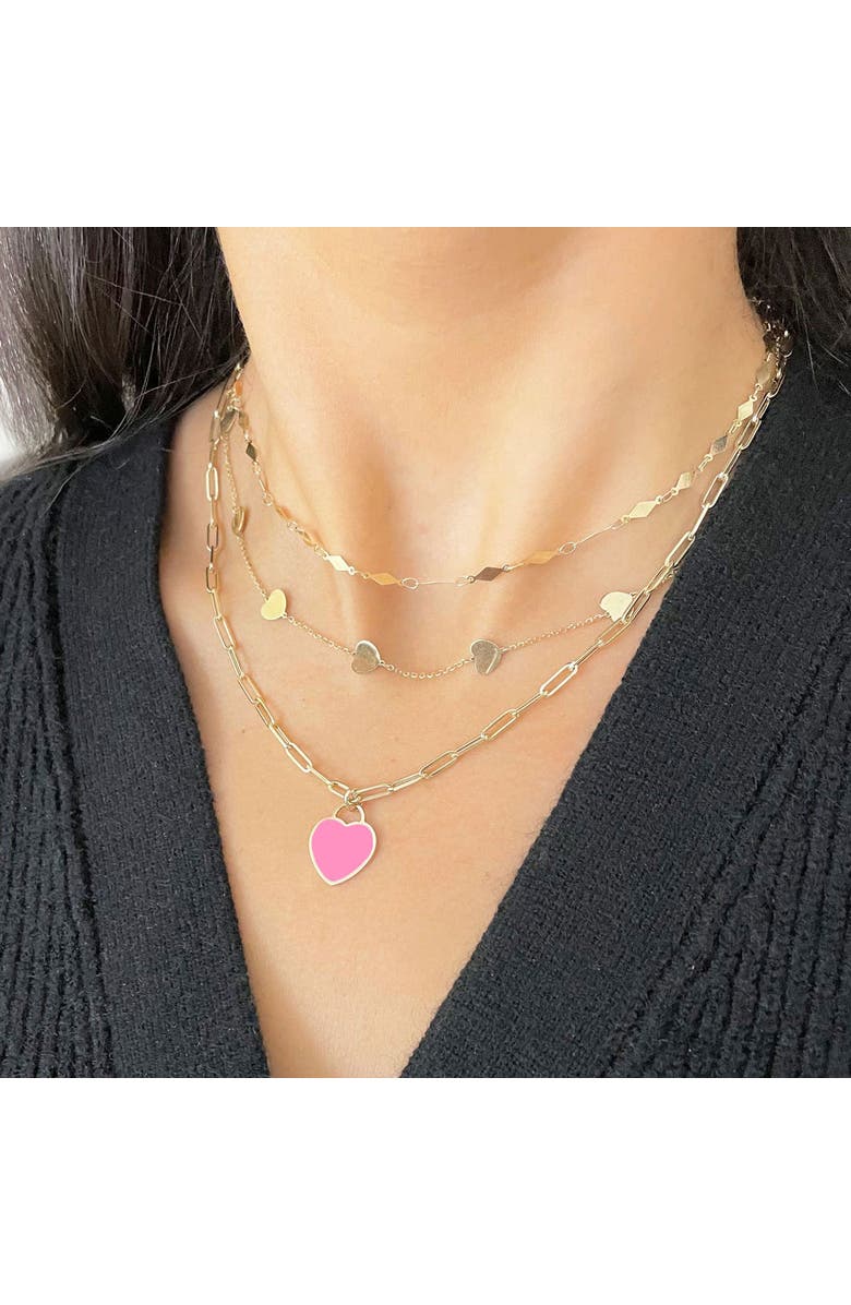 The Lovery Fine Jewelry Bubblegum Pink Heart Padlock Charm, Alternate, color, Bubblegum Pink