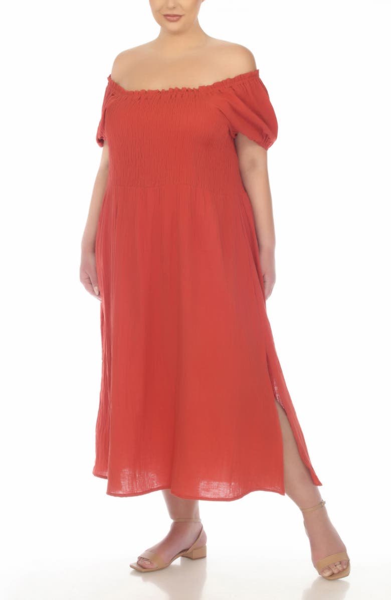 BOHO ME Back Tie Midi Dress, Alternate, color, Rust Spice