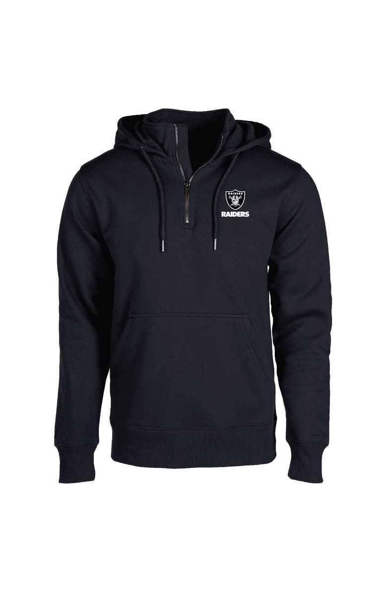 DUNBROOKE Unisex Dunbrooke  Black Las Vegas Raiders Defender Quarter-Zip Hoodie, Alternate, color, 