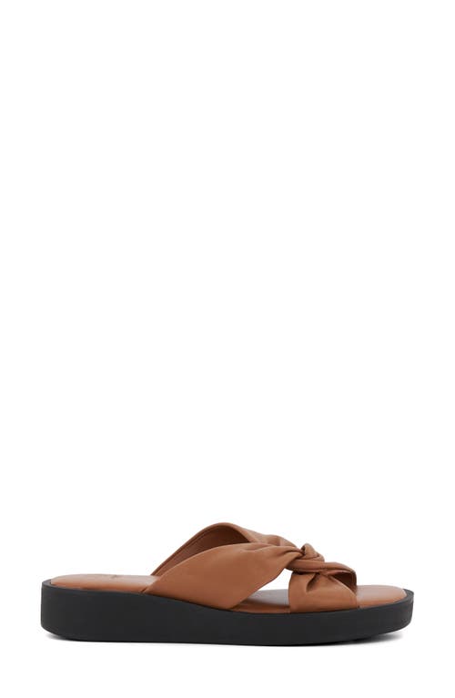 Dune London Lizo Platform Slide Sandal In Brown