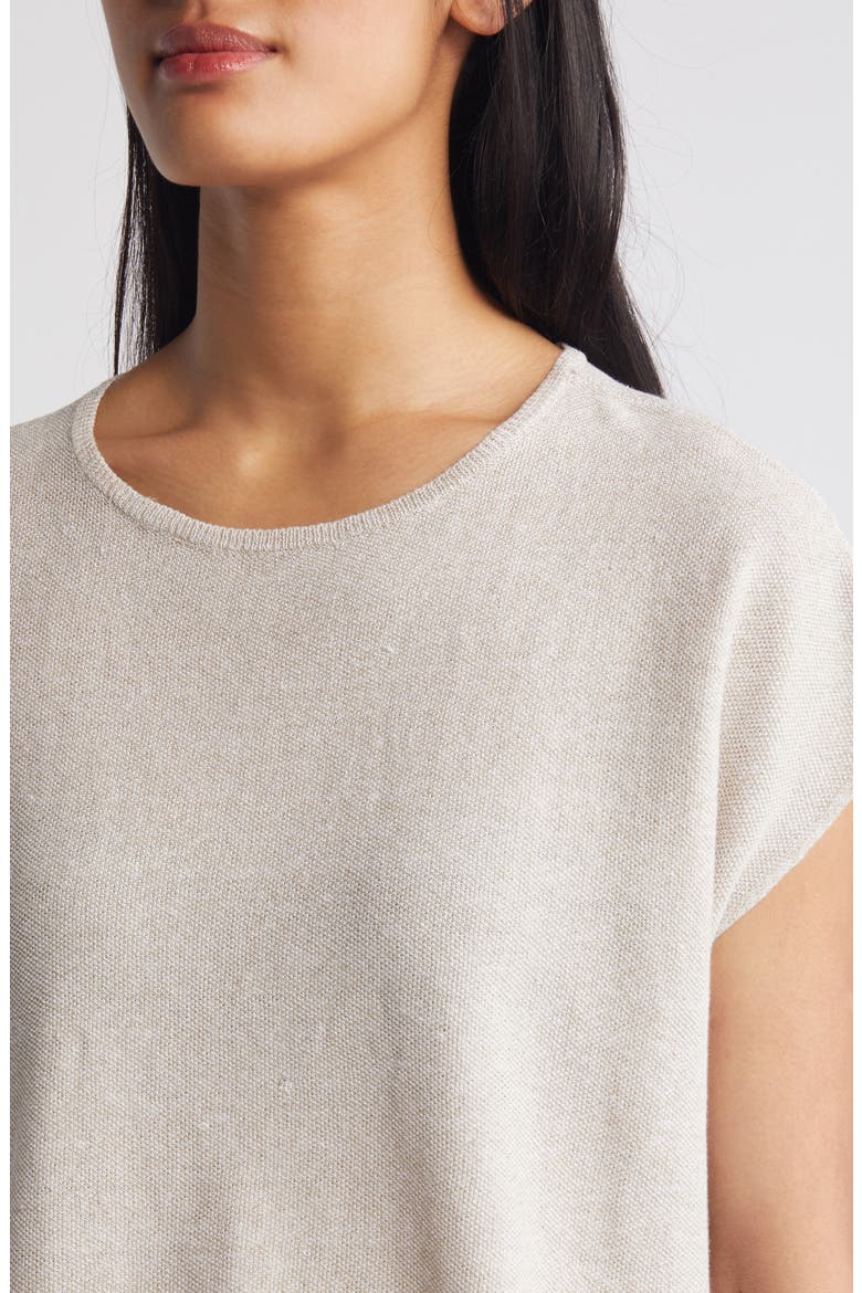 Organic Linen & Organic Cotton Top, Alternate, color, NATURAL WHITE