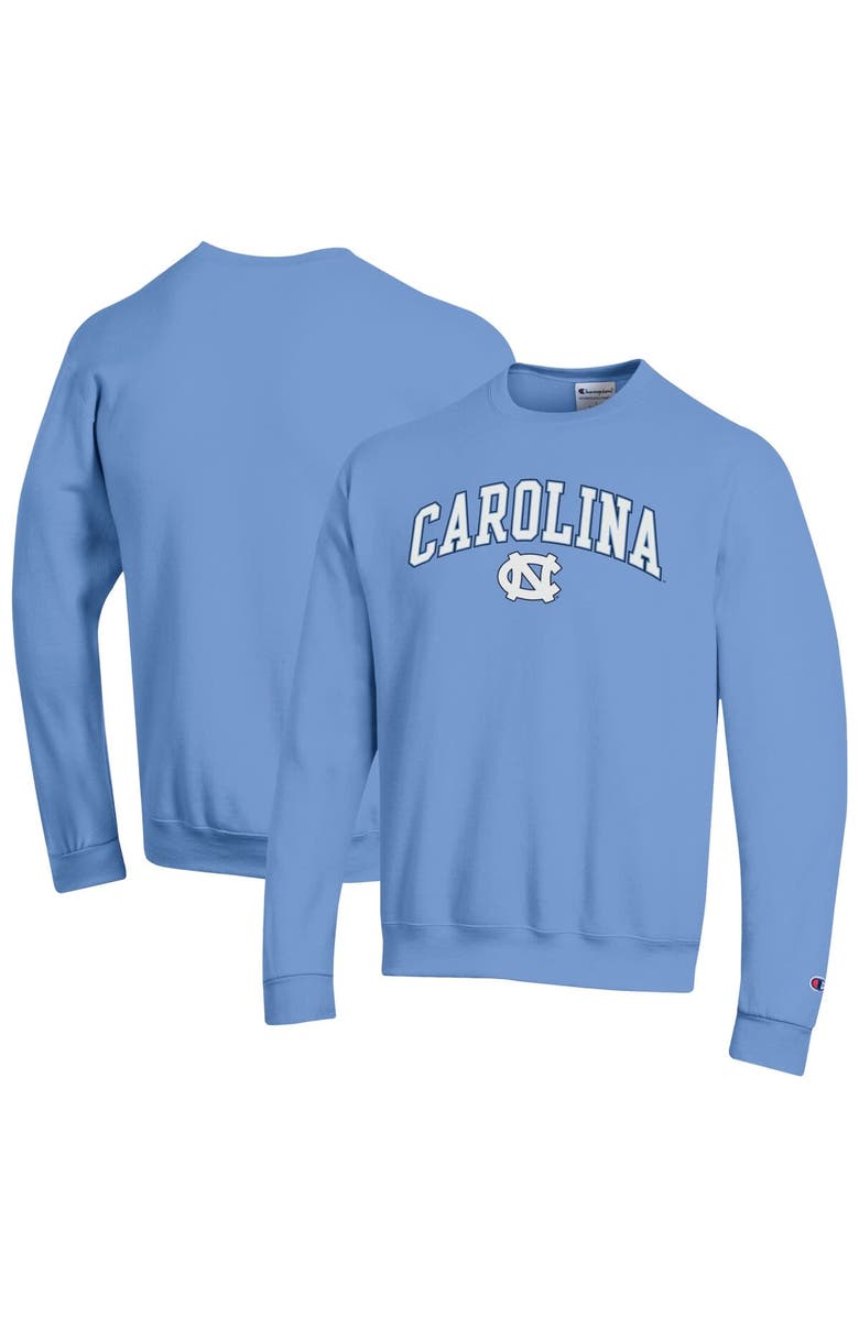 Champion Men's Champion  Carolina Blue North Carolina Tar Heels Arch Over Logo Pullover Sweatshirt, Main, color, Light Blue