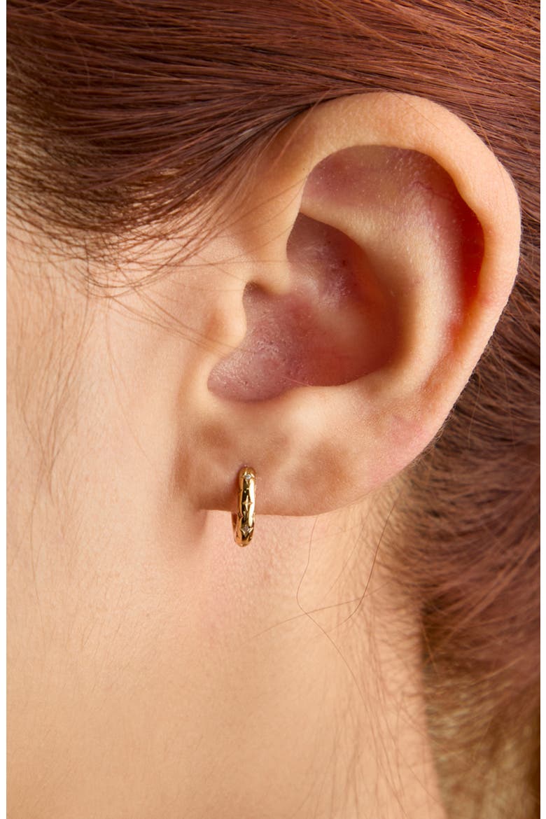 Cosmic Star Bold Huggie Earrings, Alternate, color, GOLD