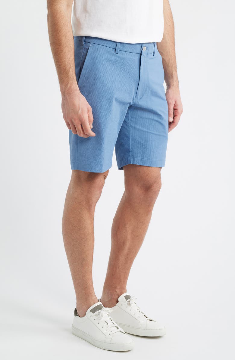 Peter Millar Crown Crafted Matlock Seersucker Performance Shorts, Alternate, color, Storm