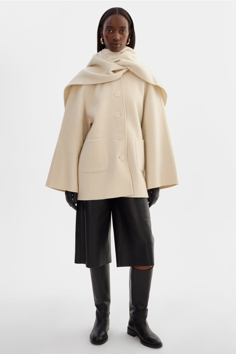 ANCA | Wool Scarf Jacket, Alternate, color, Winter White