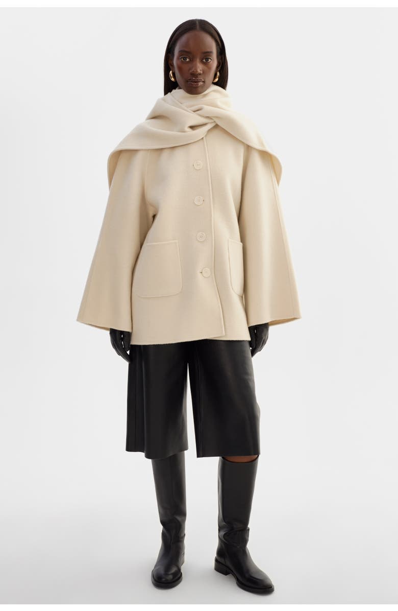 LAMARQUE ANCA | Wool Scarf Jacket, Alternate, color, Winter White