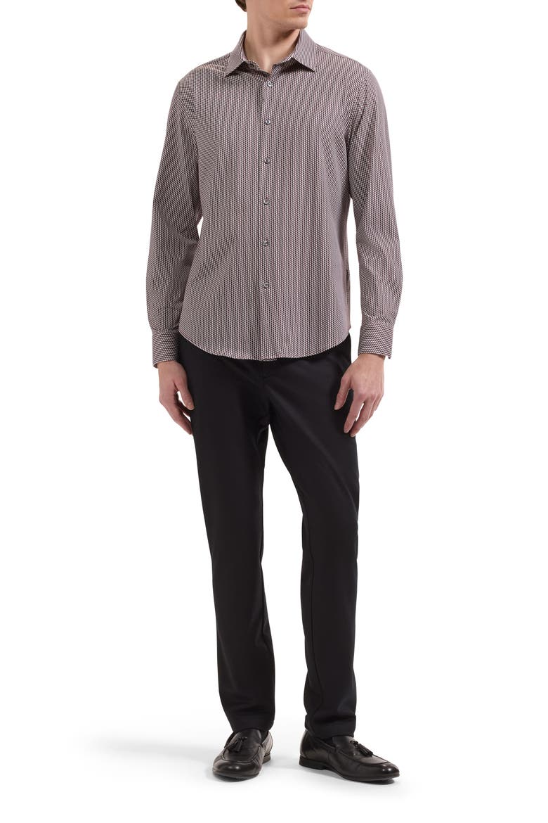 James OoohCotton® Micro Print Button-Up Shirt, Alternate, color, BURGUNDY