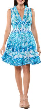 RANEES Sleeveless Fit & Flare Minidress
