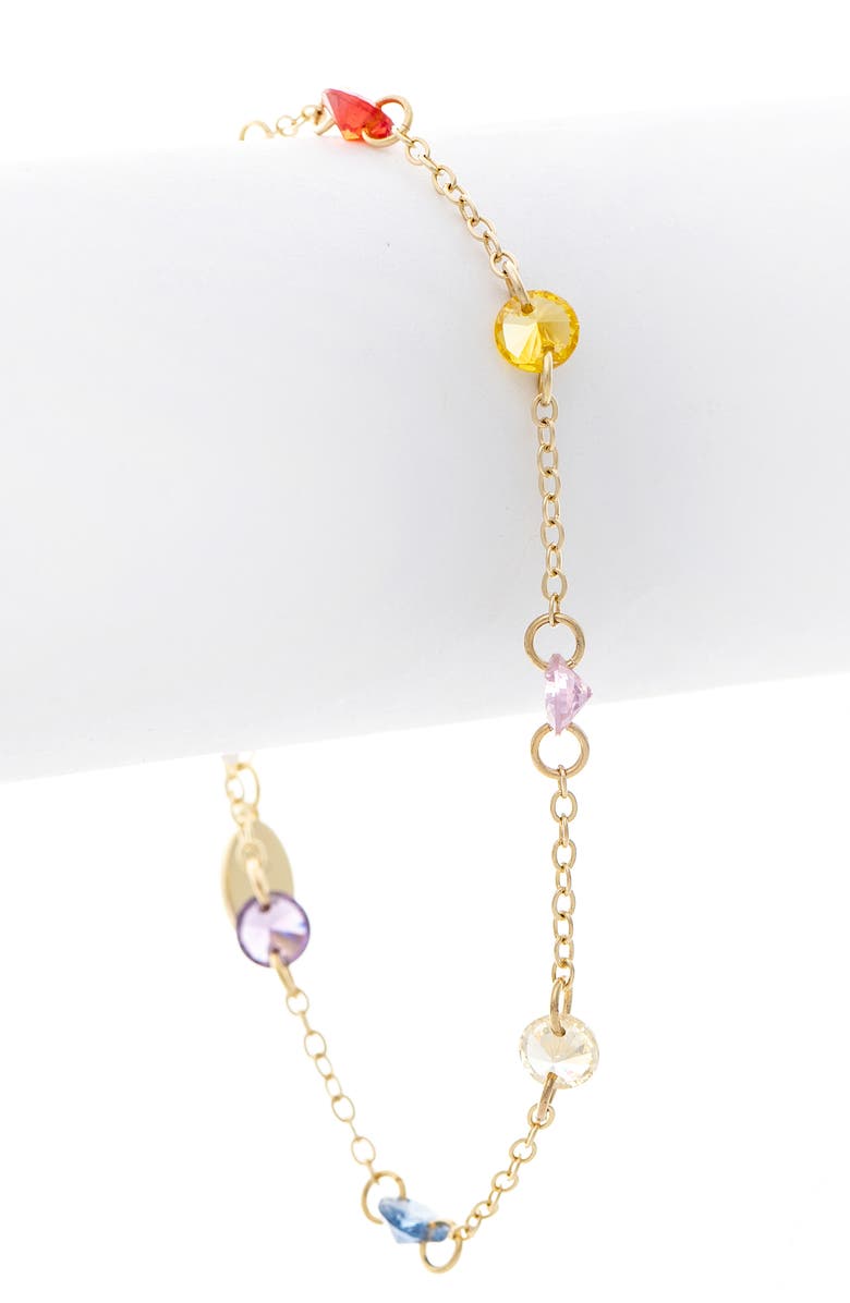 RIVKA FRIEDMAN 18K Gold Plated Multicolor Cubic Zirconia Station Bracelet, Alternate, color,