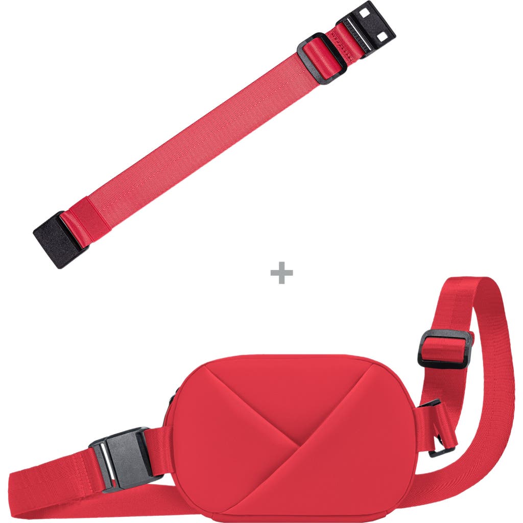 Lux and Nyx Origami Sling Belt Bag With Extender Strap in Cardinal Red  product