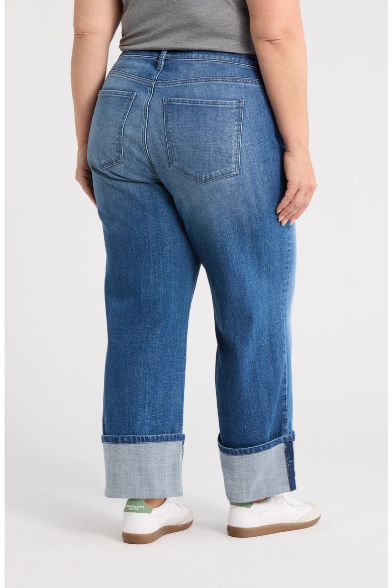 Sienna Cuffed High Waist Wide Leg Jeans, Alternate, color, HALLOWED