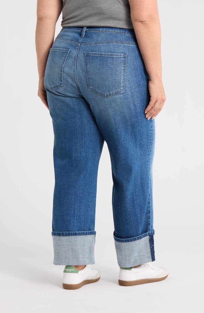 KUT from the Kloth Sienna Cuffed High Waist Wide Leg Jeans, Alternate, color, Hallowed