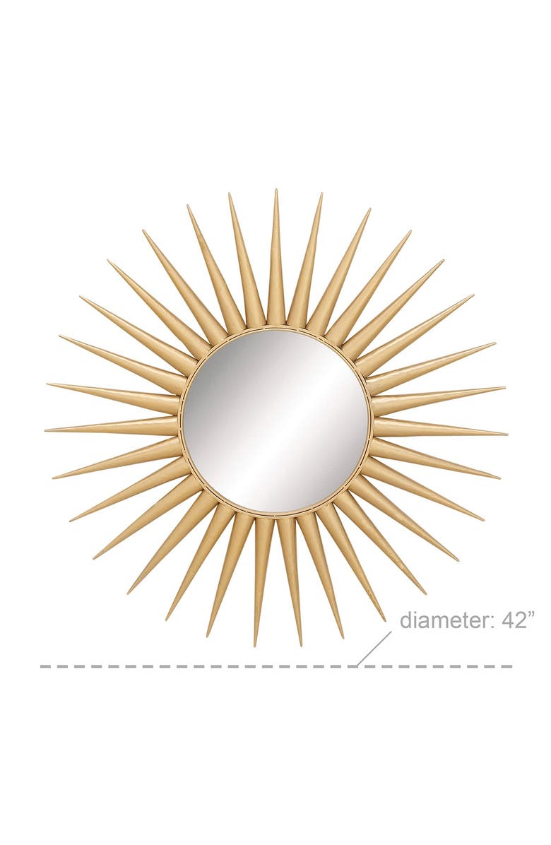 COSMO BY COSMOPOLITAN Goldtone Metal Starburst Wall Mirror, Alternate, color, 