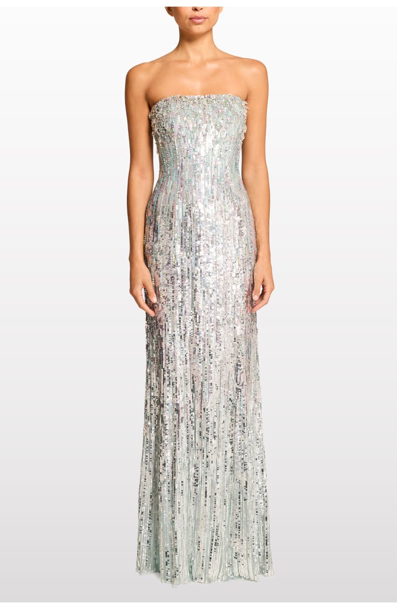 Jenny Packham Honesty Sequin-Embellished Maxi Dress, Alternate, color, Crystal Aqua