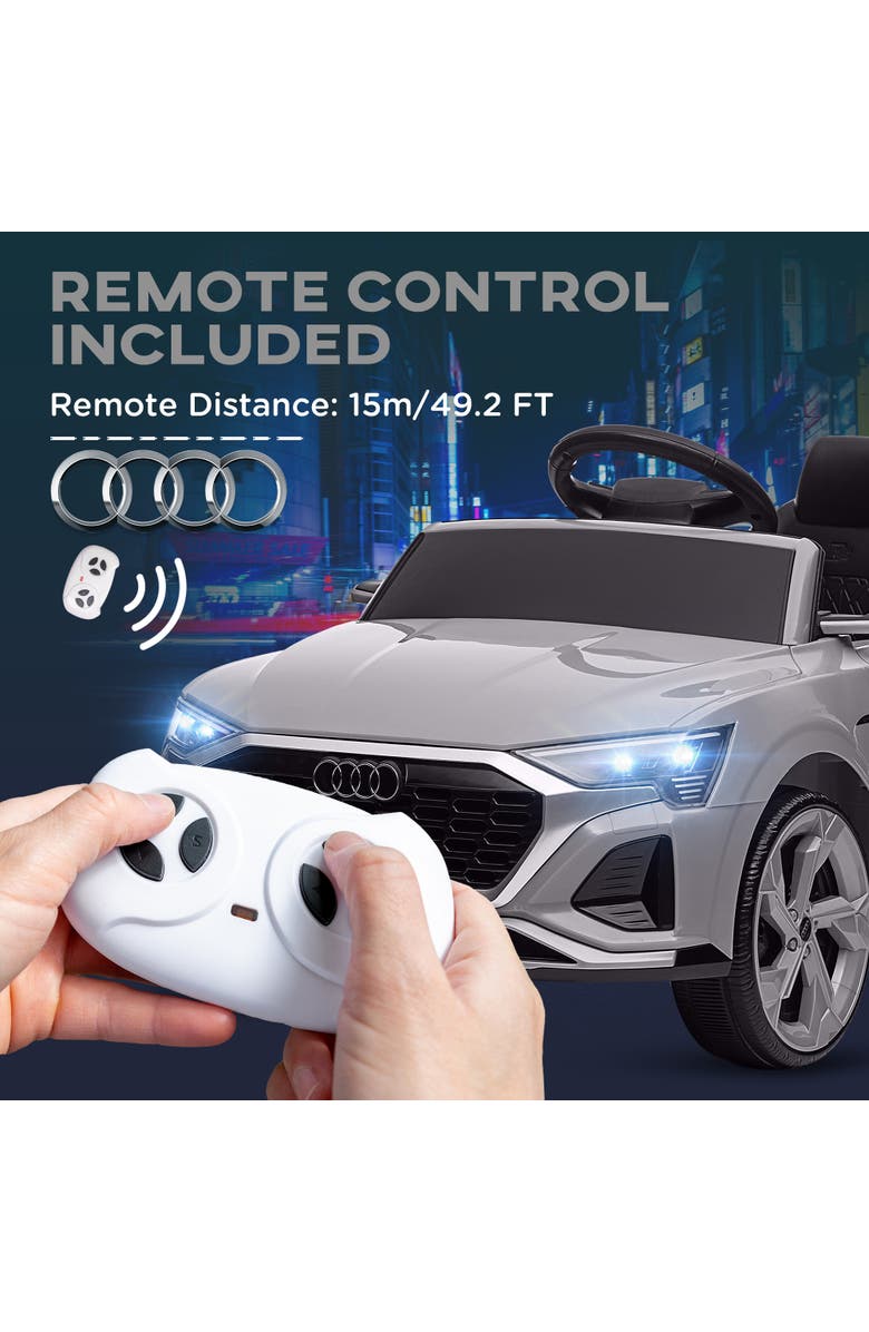 Qaba Audi Q8 e-tron Sportback 12V Kids Ride on Car with Remote, 4 Spring Suspension Wheels, Alternate, color, Gray