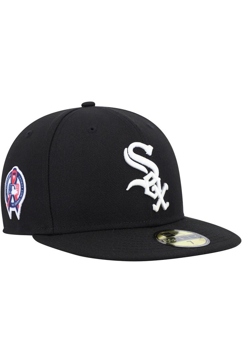 Men's New Era Black Chicago White Sox 9/11 Memorial Side Patch 59FIFTY Fitted Hat, Main, color, Black