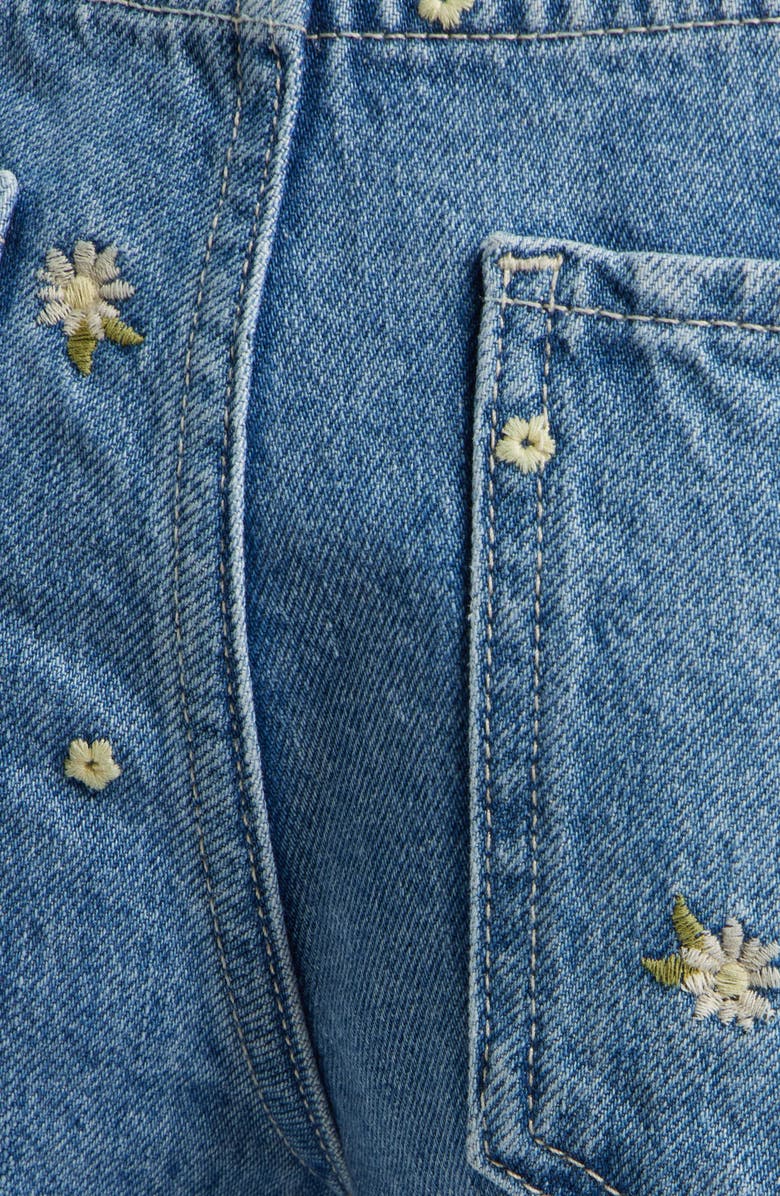 Rails Mesa Flower Embroidered High Waist Cutoff Denim Shorts, Alternate, color,