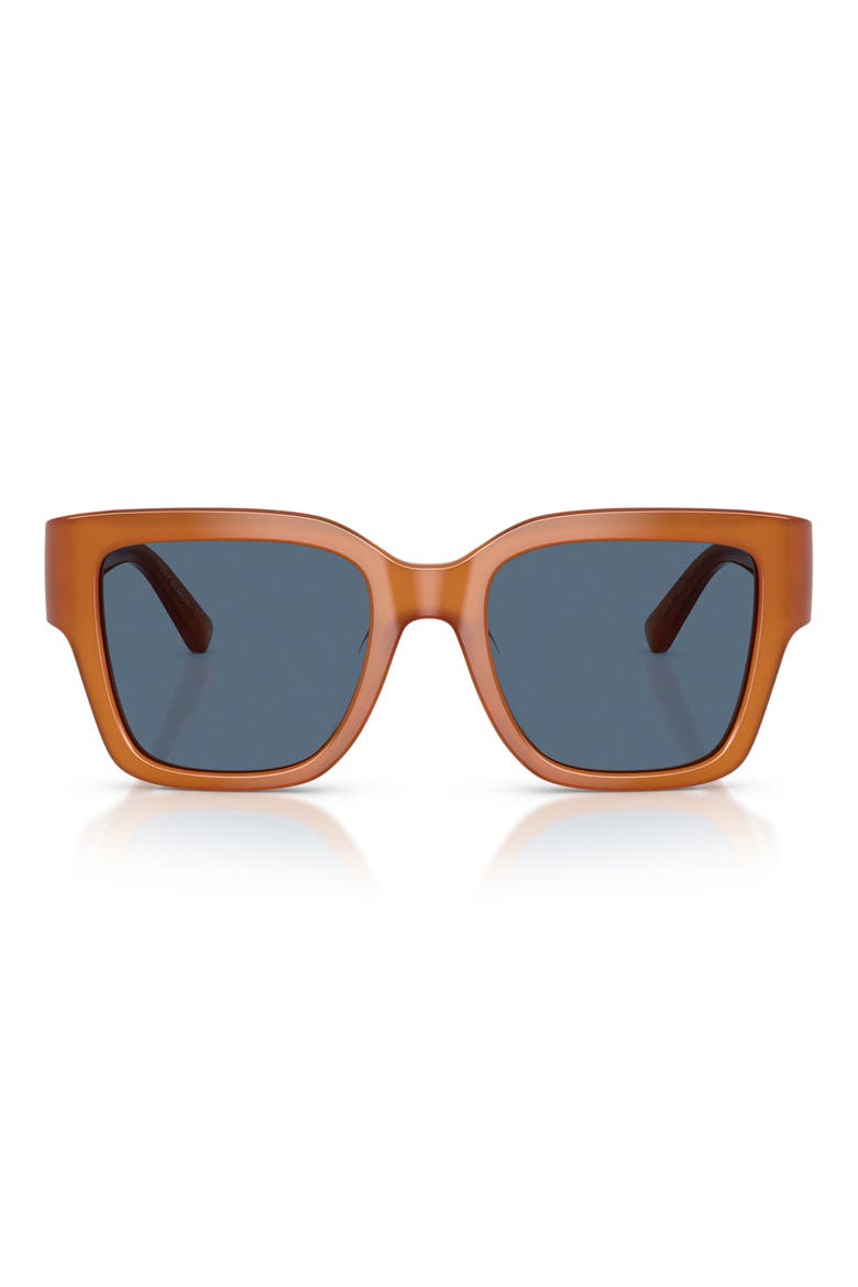 52mm Square Sunglasses, Main, color, AMBER BROWN / BLUE
