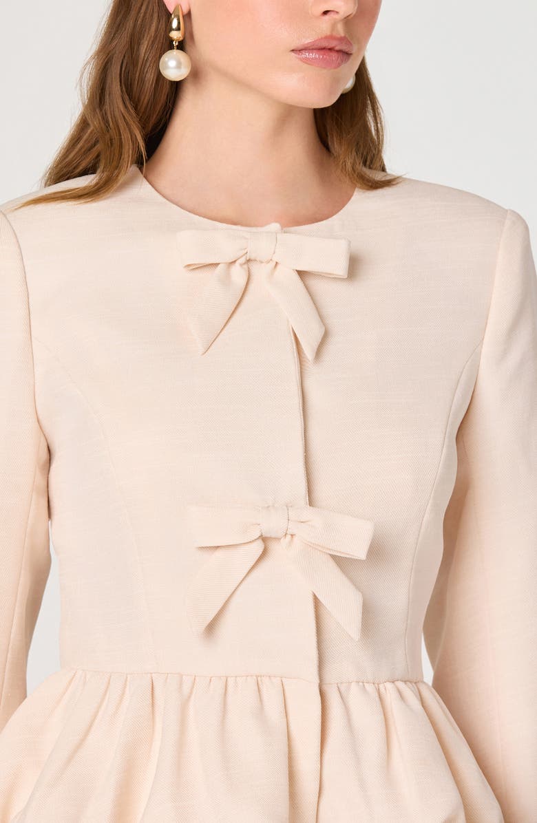 ASTR the Label Nicolle Bow Peplum Jacket, Alternate, color, Cream