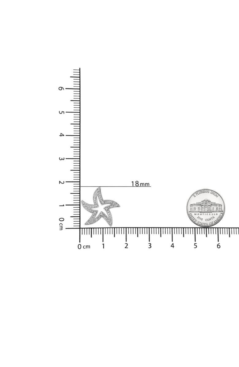 Haus of Brilliance .925 Sterling Silver Open Diamond Accent Starfish Pendant Necklace, Alternate, color, White