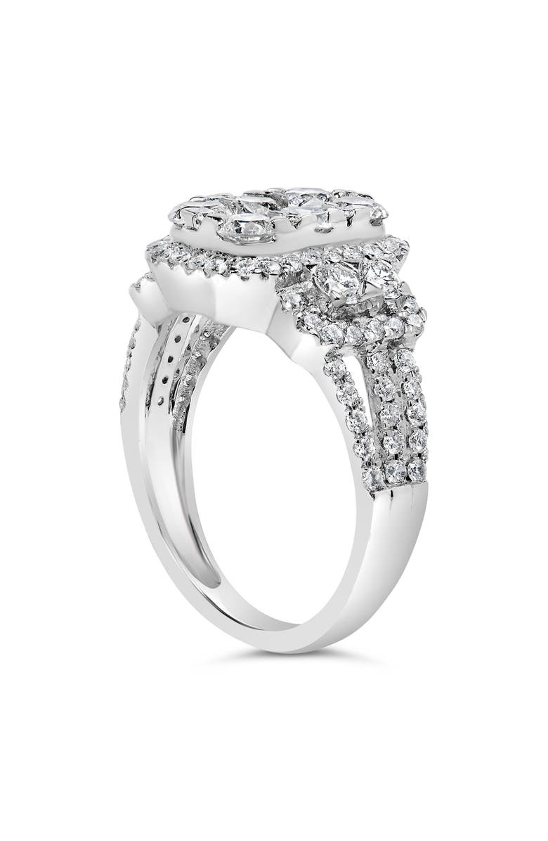 Haus of Brilliance 14K White Gold 2 1/4 Cttw Diamond Cocktail Cluster Ring, Alternate, color, White