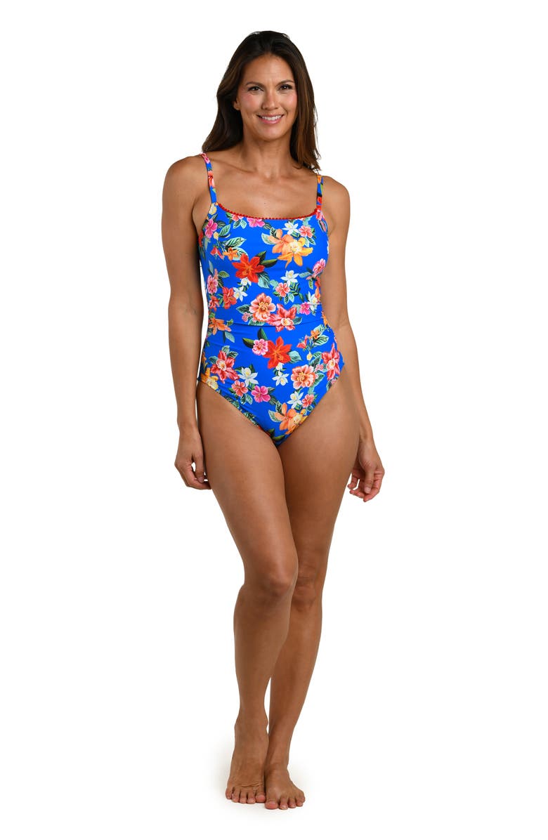 La Blanca Modern One-Piece Swimsuit, Alternate, color, Blue Multi