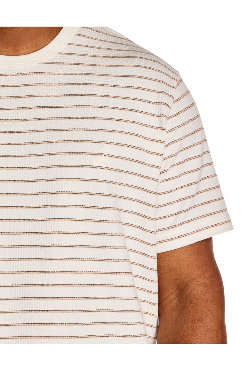 Nautica Big & Tall Textured Striped Crewneck T-Shirt, Alternate, color, Sail White
