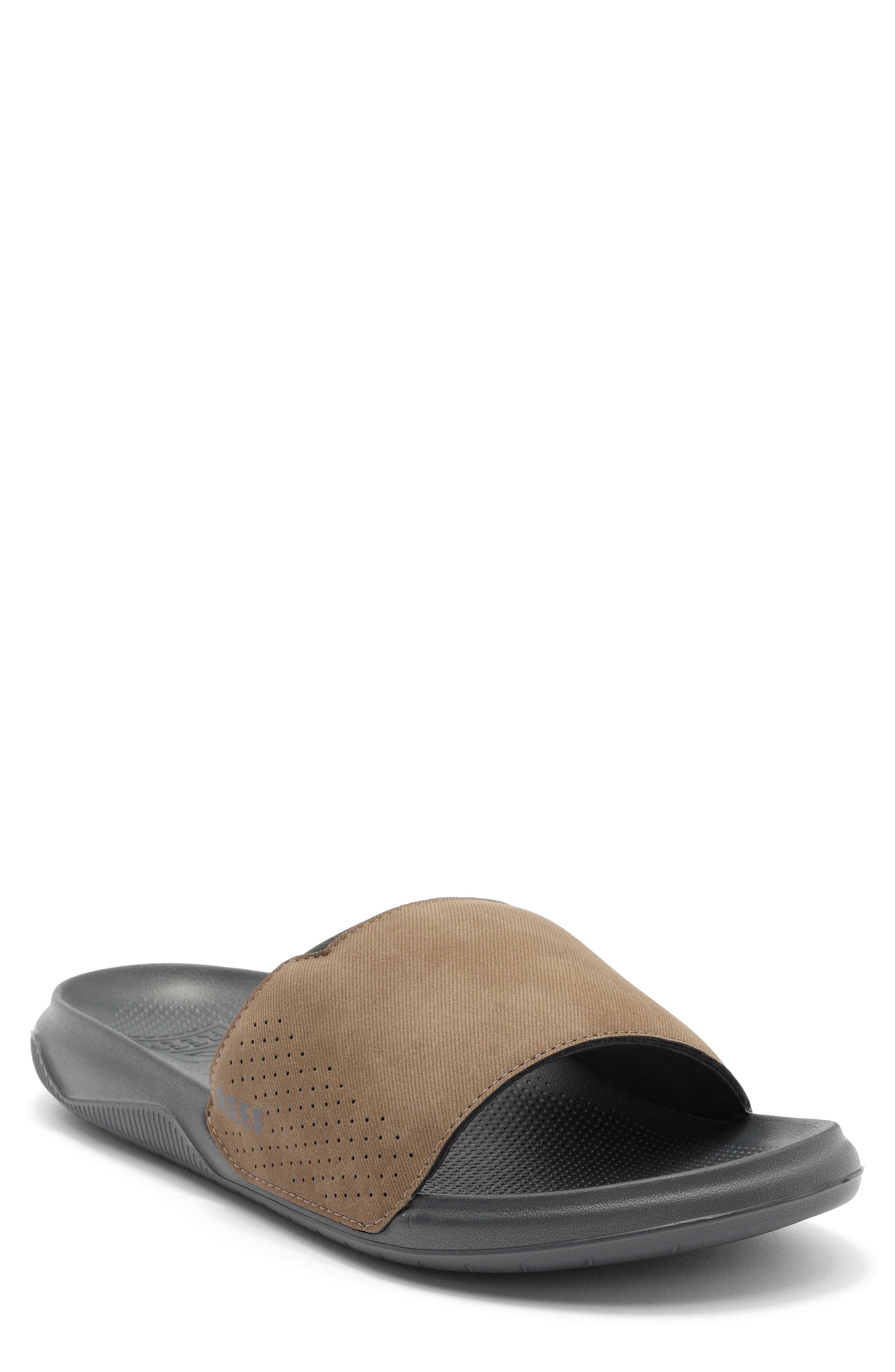 Reef Tailslide Slide Sandal, Main, color, Grey/ Tan