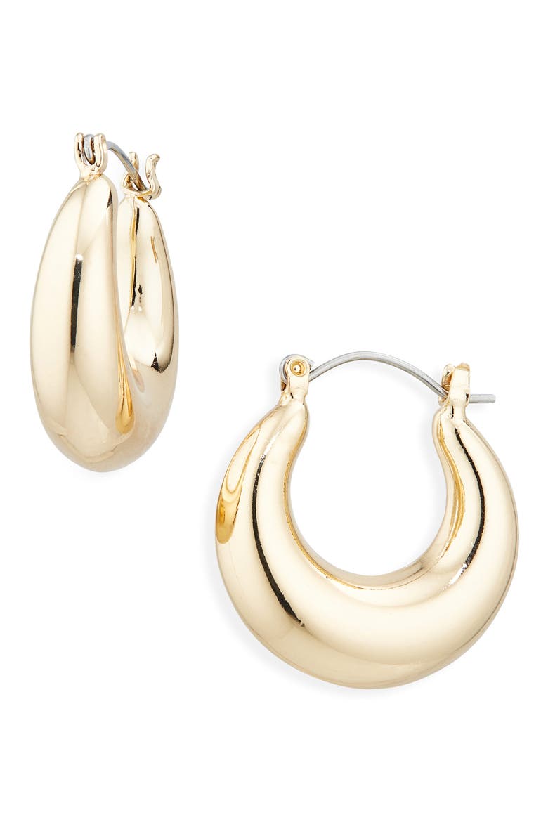 Chunky Hoop Earrings, Main, color, GOLD